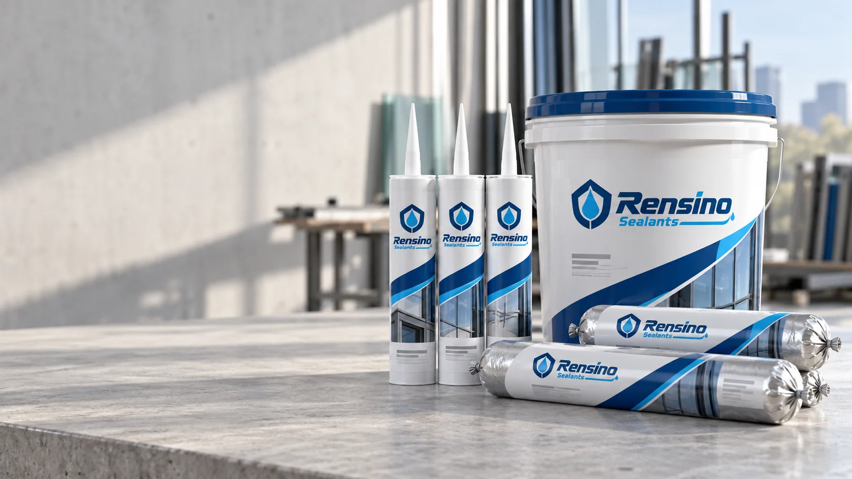Rensino sealant cartridges, foil sausages and industrial pail