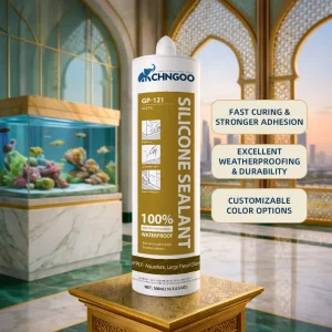 100% Acidic Silicone Sealant for Fish Tanks and Bathrooms, Anti-Mildew, Fast Curing