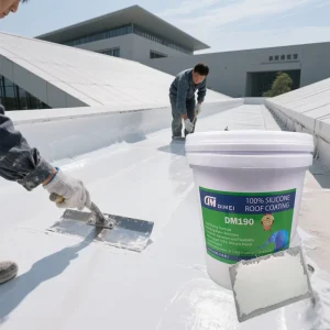 100% Silicone Roof Coating UV Resistant Waterproof Sealant Paint for Flat Roofs No-Peel Ponding Water Resistance