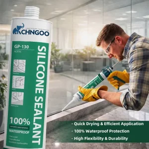 100%Silicone Sealant Fast Cured for GP Use Acidic Adhesive for Bathroom Gap Sealing&Bonding RTV Glass Glue for Windows&Doors Pvc