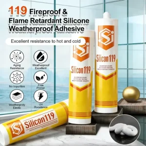 119 Fire Retardant Neutral Silicone Sealant Weatherproof High Temperature Resistant Construction Packing Other Adhesives