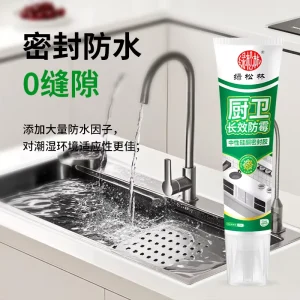 150ml Transparent White Kitchen Bathroom Silicone Sealant Waterproof Anti Mold Adhesive France A+ Certified for Sink Toilet Tile