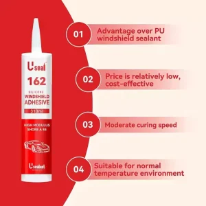 162 Car Auto Glass Silicone Sealant Adhesive for Windshield Automotive Window Glass Repair and Replacement Without Primer