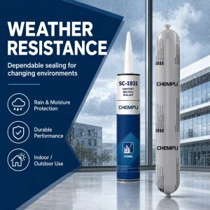 300ml Acetic Silicone Sealant Caulking Anti-Leak Grey Silicone Caulk for Indoor and Outdoor Use