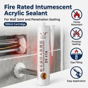 300ml Firestop Acrylic Sealant for Wall Joints Door Frames Cable Entries and Pipe Penetrations