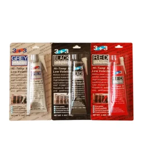 3+3 High Temperature Silicone Gasket Maker RTV Silicone Sealant Black Color Low Volatile Adhesive Glue for Woodworking Packing
