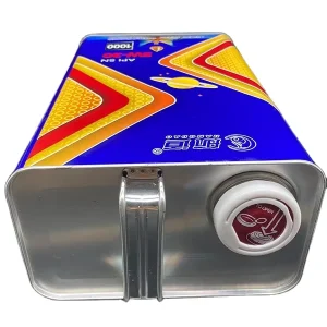4L F-Style Tinplate Metal Rectangular Container with Screw Cap for Engine Oils, Lubricants, and Chemical Use