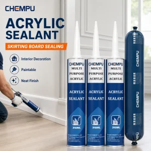 600ml Acrylic Caulk for Door Sealing and Painting, Low-Odor White Sealant