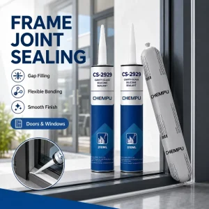 600ml Silicone Caulk for Glass Sealing and Concrete Gaps, UV Resistant Elastic Black Silicone Adhesive