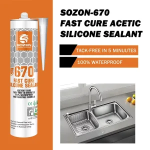 670 Acidic Sealant Tile Adhesive Fast Curing Silicon Sealant Barrel Manufacturer Silicone Glue for Glass