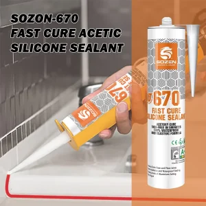 670 Fast Curing Acid Silicone Sealant Silicon Sealant Manufacturer One Component Acetic Cure Silicone Glue for Glass