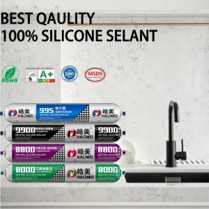 750g Antimildew Strong-Adhesive Neutral-Cure Silicone Sealant in Black, White, and Gray for Construction, Bathroom, and Outdoor Use