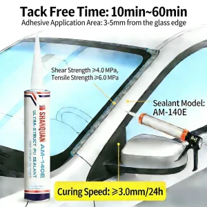 AM-140E Polyurethane Adhesive, Low TVOC, for Automotive Glass Bonding