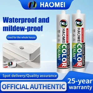 Acetic-Cure Silicone Sealant Adhesive for Aquarium Installation, Woodworking and Construction, Clear or White