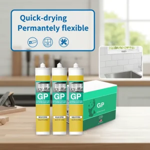Acetic GP General Purpose Silicone Sealant Adhesive, 300ml, for Windows, Bathrooms and Kitchens, OEM