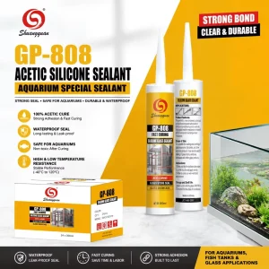 Acetoxy-Cure Waterproof Silicone Sealant for Aquarium Glass and Water Tanks