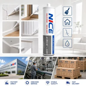 Acrylic Caulk Sealant and Adhesive for Wall Crack Repair and Window Frames, Low VOC