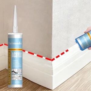 Acrylic Caulk, Water-Based Paintable Joint Filler for Baseboards, Plasterboard, and Walls