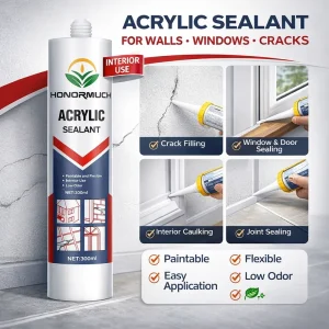 Acrylic Sealant Paintable Flexible Caulking for Walls Cracks Windows Interior Joint Sealing