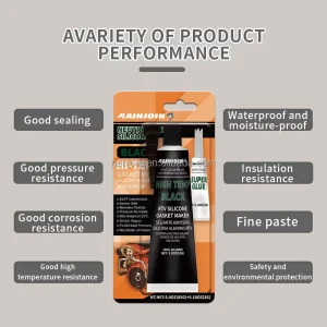 Black RTV Silicone Engine Sealant Gasket Maker High-Temperature Resistant Waterproof for Engine Repair, Woodworking, and Construction