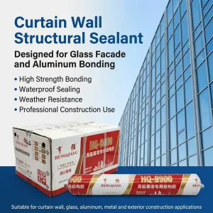 Black Silicone Structural Sealant, 590ml Sausage Pack, for Curtain Wall Glass and Aluminum Frames
