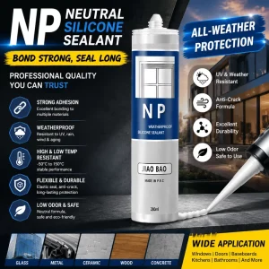 Building Construction Neutral-Cure Waterproof Silicone Sealant for Glass and Metal