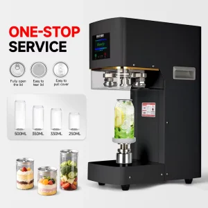 CE Automatic Height-Adjustable Plastic, Aluminum, and PET Can Sealing Machine