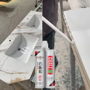 CUALI Waterproof Two Tube Epoxy Joint Adhesive For Rock Slab Splicing Fast Drying For Washbasin Marble Glue