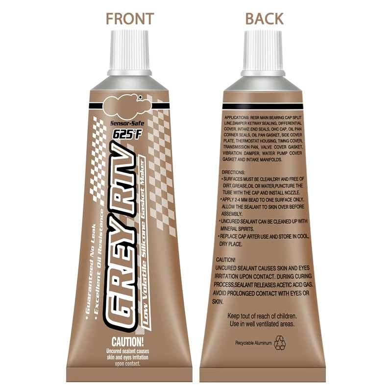 Car Engine Silicone RTV Sealant Grey Hi Temp Resistant to Engine Oil Gasoline Water Glant Coolant Gasket Maker Tube