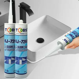 China TOBS KJ 7260 Neutral White Color Silicone Sealant and Black Anti High Temperature Silicone Sealant Adhesive