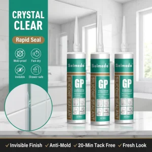 Clear Acetic GP Silicone Sealant, Fast-Curing Glass Glue for Aquarium and Fish Tank Sealing