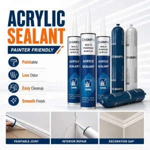 Clear Elastic Acrylic Wall Sealant and Caulk for Crack Repair and Wood Trim