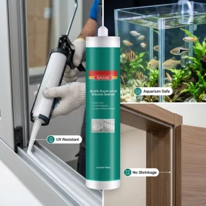 Construction-Grade Acetic Silicone Sealant, Fast-Curing, for Window and Door Glazing