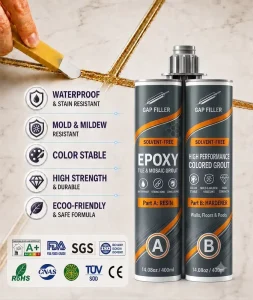 Epoxy Resin Grout Anti-Yellowing Waterproof Tile Joint Sealant for Floors and Walls