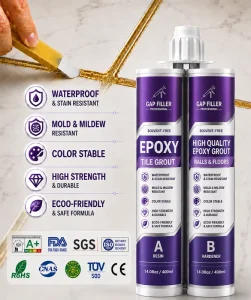 Epoxy Tile Grout Anti-Yellowing Waterproof Self-Adhesive Joint Sealant for Living Room Kitchen Bathroom Balcony