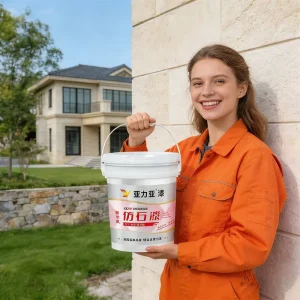 Exterior Acrylic Stone Paint Liquid Coating Spray Application Customized Colors Realistic Granite Texture Waterproof Weather