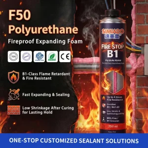 F50 Polyurethane Fire-Retardant Foam Sealant Self-Expanding for Filling and Leak Blocking in Curtain Walls and Doors