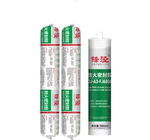 FJ Fireproof Construction Silicone Sealant Flame-Retardant Woodworking Adhesive 300ml for Fire Protection