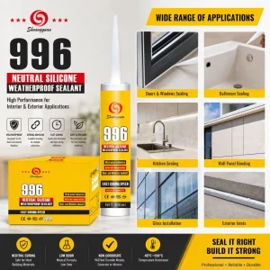 Factory One Component Neutral Silicone Sealant Waterproof Weatherproof Glass Adhesive for Door Window Tile Sealing