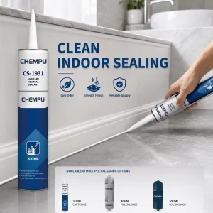 Factory Supply 310ml Sanitary Silicone Sealant Glass Sealing Low Odor Low VOC Silicone Glue for Kitchen Clean Silicone Caulk