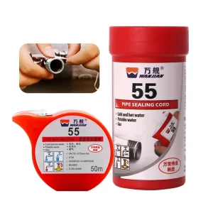 Factory White Pipe Thread Sealing Cord, 45°, for Plastic and Metal Fittings