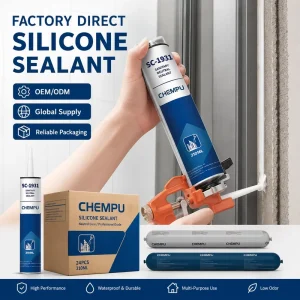 Fast Delivery RTV Glass Silicone Sealant Weatherproofing Flexible Grey Silicone Caulk for Bathroom Durable Silicone Caulk