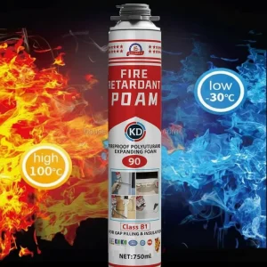 Fire Retardant Polyurethane Expanding Foam 750ml for Construction for Filling Insulation Class B High Temperature Resistance