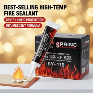 Firestop Intumescent Acrylic Sealant, 300ml Cartridge, Flame Retardant, for Construction