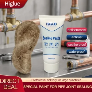 Flax and PTFE Grey Pipe Joint Sealing Paste for Plumbing Applications 65g