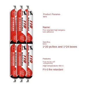 Free Sample High Temperature Resistant Silicone Sealant 500 Degree Fire Retardant Structural Adhesive 119 Waterproof Quick