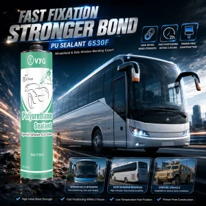 Front Windshield Black Polyurethane Adhesive Watertight Auto Glass Sealant