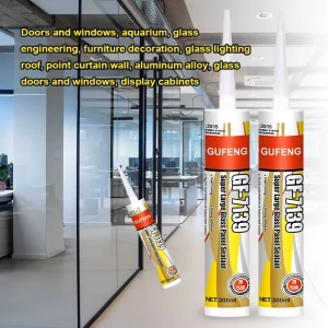 GUFENG GF 7139 Acid Sealant Waterproof Glue Clear Acetic Silicone Sealant Cartridge for Large Plate Glass Aquarium Adhesive