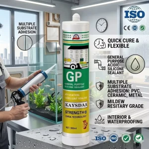 General Purpose Clear Acidic Silicone Sealant for Aquarium and Window Bonding, UV and Moisture Resistant