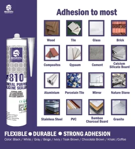 General Purpose Neutral Curing Sozen 810 Silicone Sealant And Great Durability With Upgraded Version